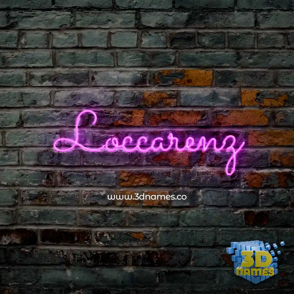 loccarenz in Pink Neon style - 3D name wallpaper