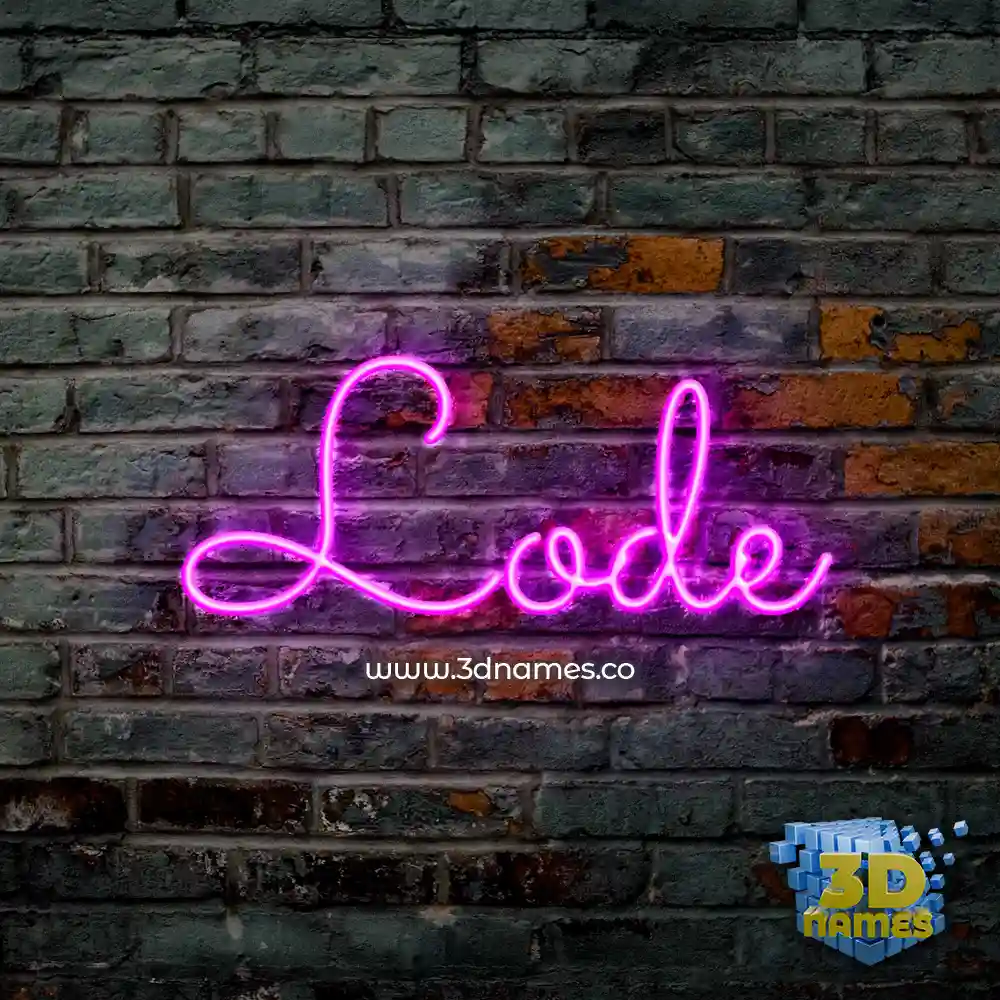 lode in Pink Neon style - 3D name wallpaper
