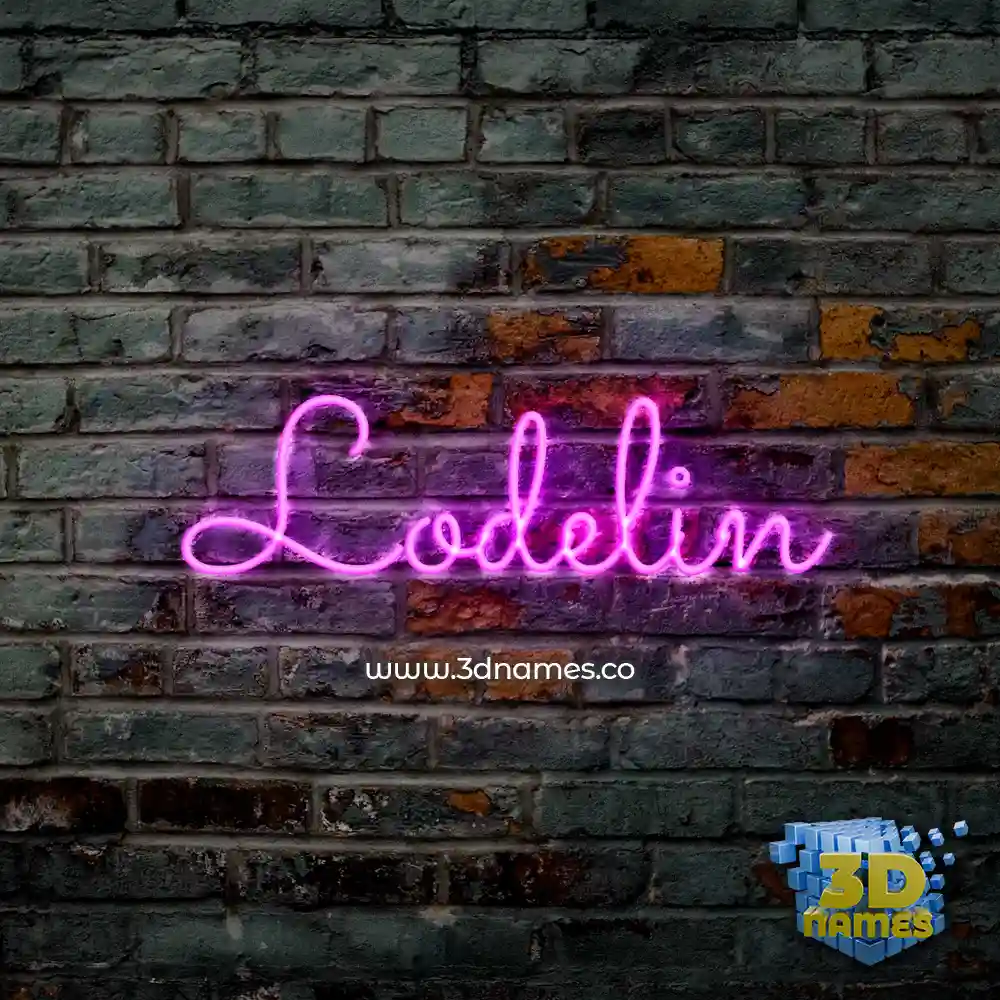 lodelin in Pink Neon style - 3D name wallpaper