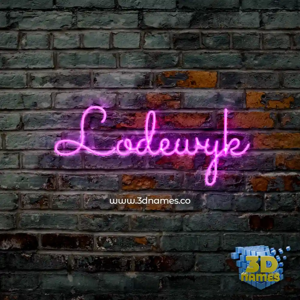 lodewyk in Pink Neon style - 3D name wallpaper