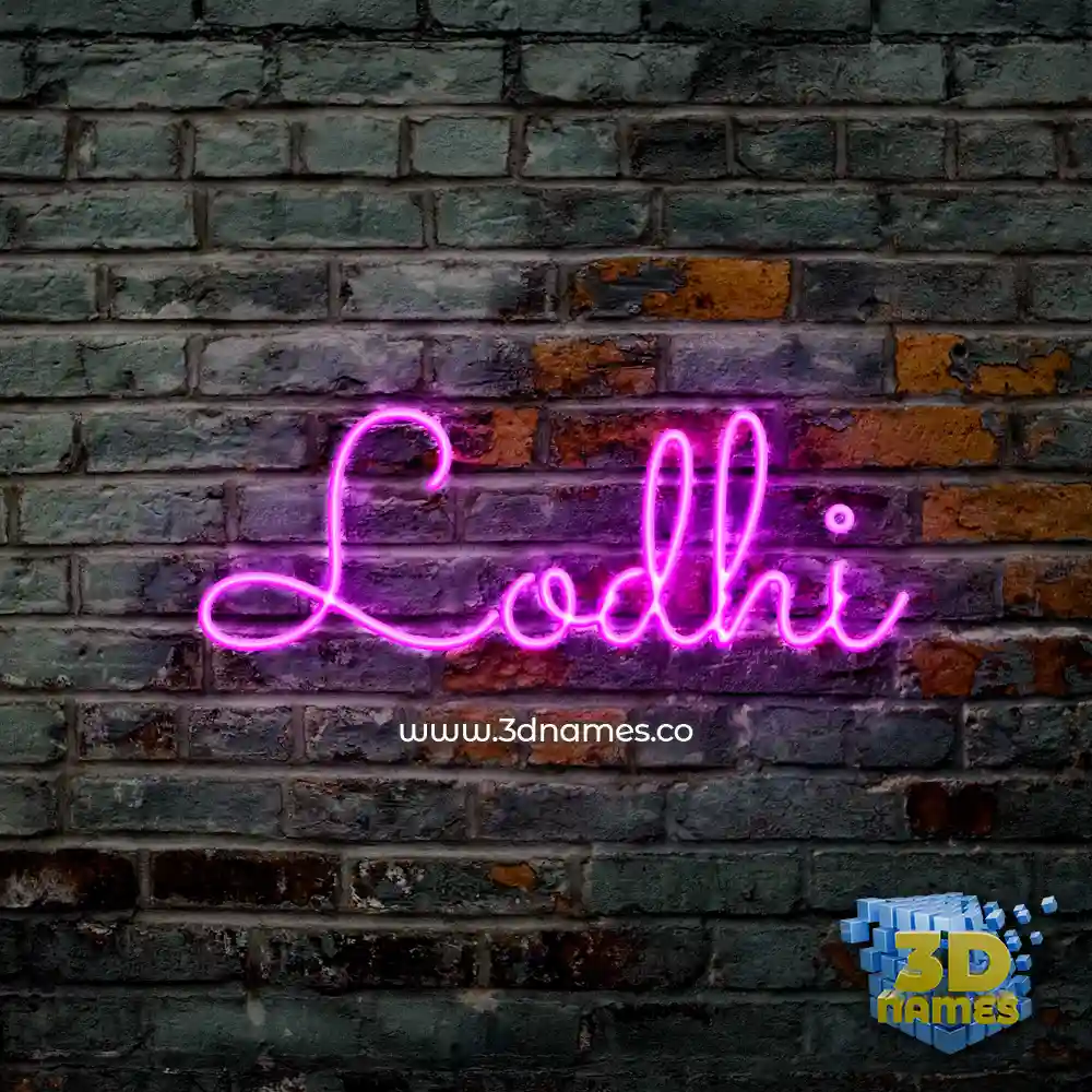 lodhi in Pink Neon style - 3D name wallpaper