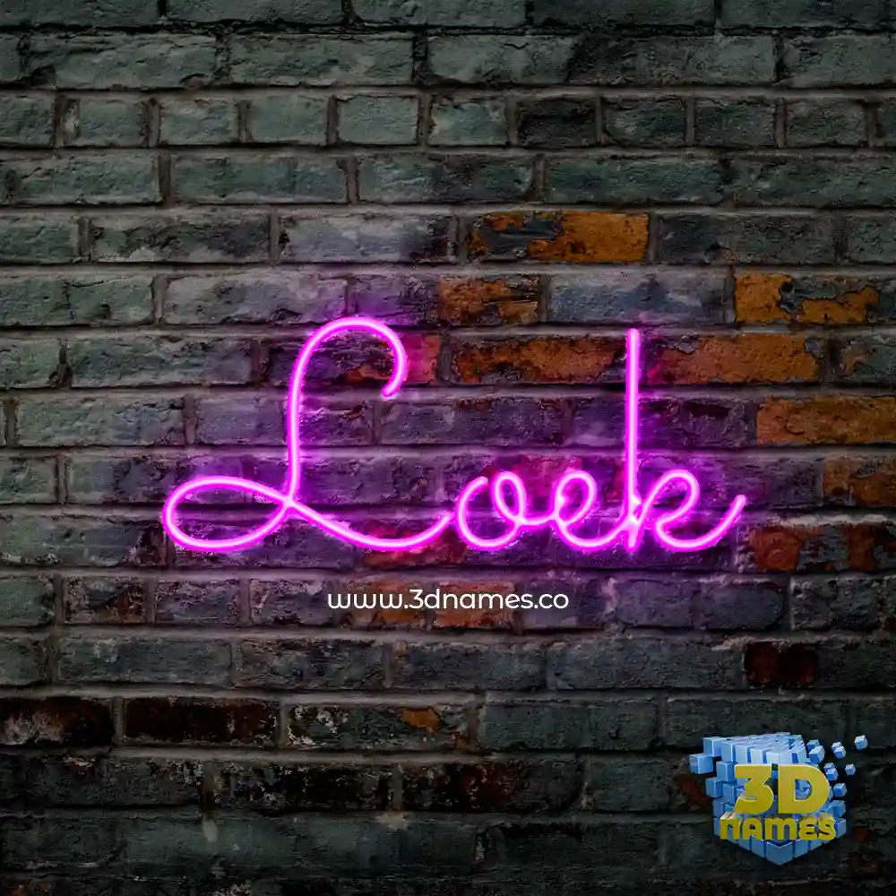 loek in Pink Neon style - 3D name wallpaper