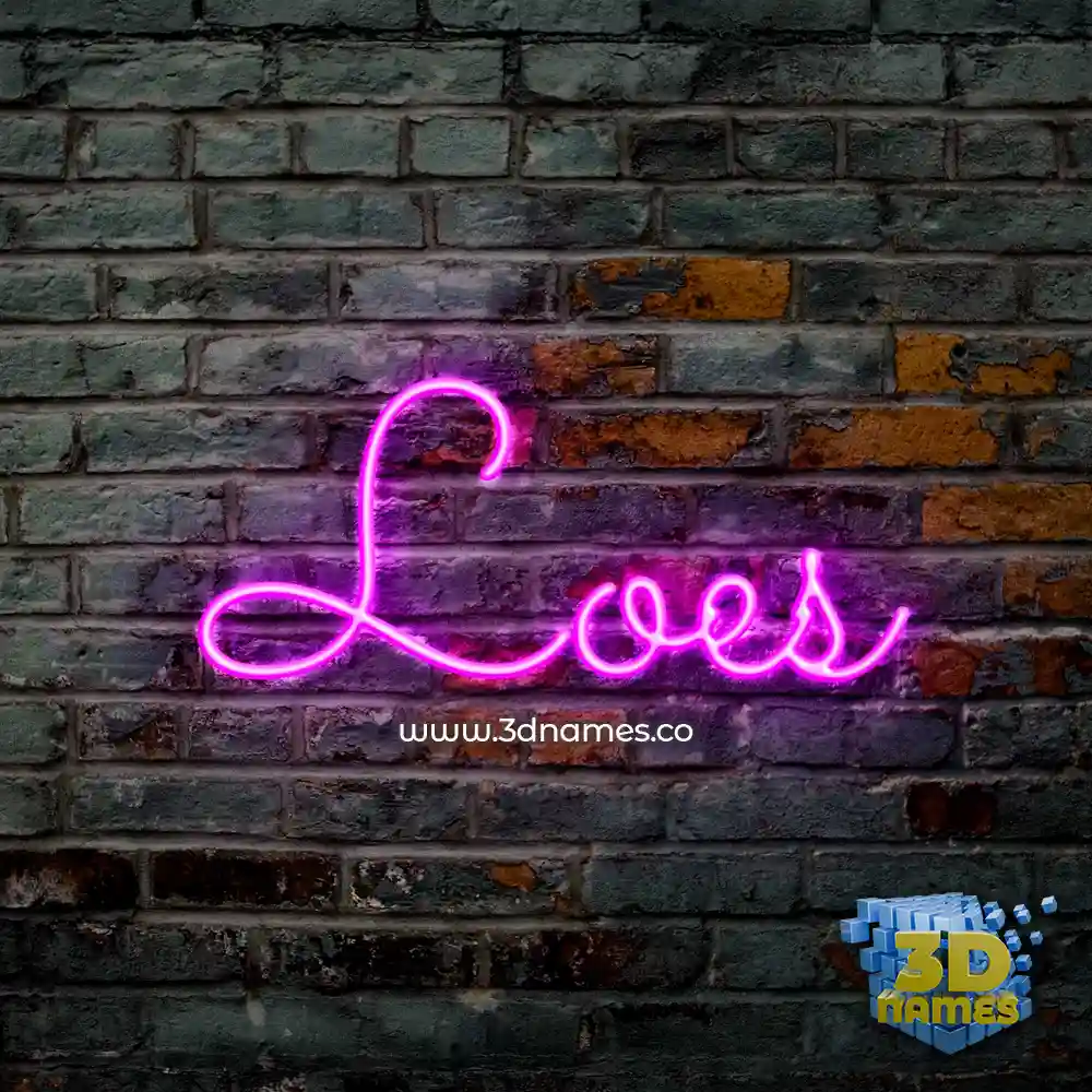 loes in Pink Neon style - 3D name wallpaper