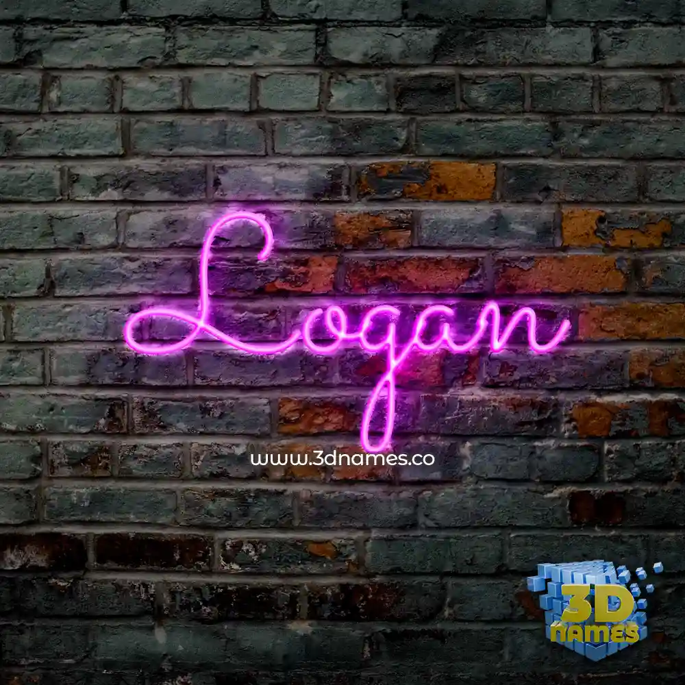 logan in Pink Neon style - 3D name wallpaper
