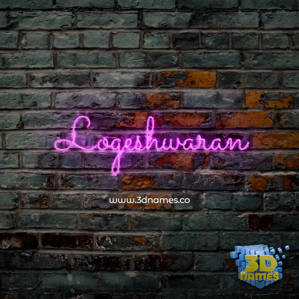 logeshwaran in Pink Neon style - 3D name wallpaper