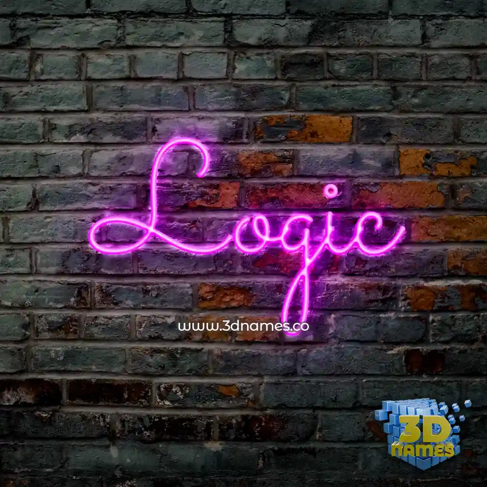 logic in Pink Neon style - 3D name wallpaper