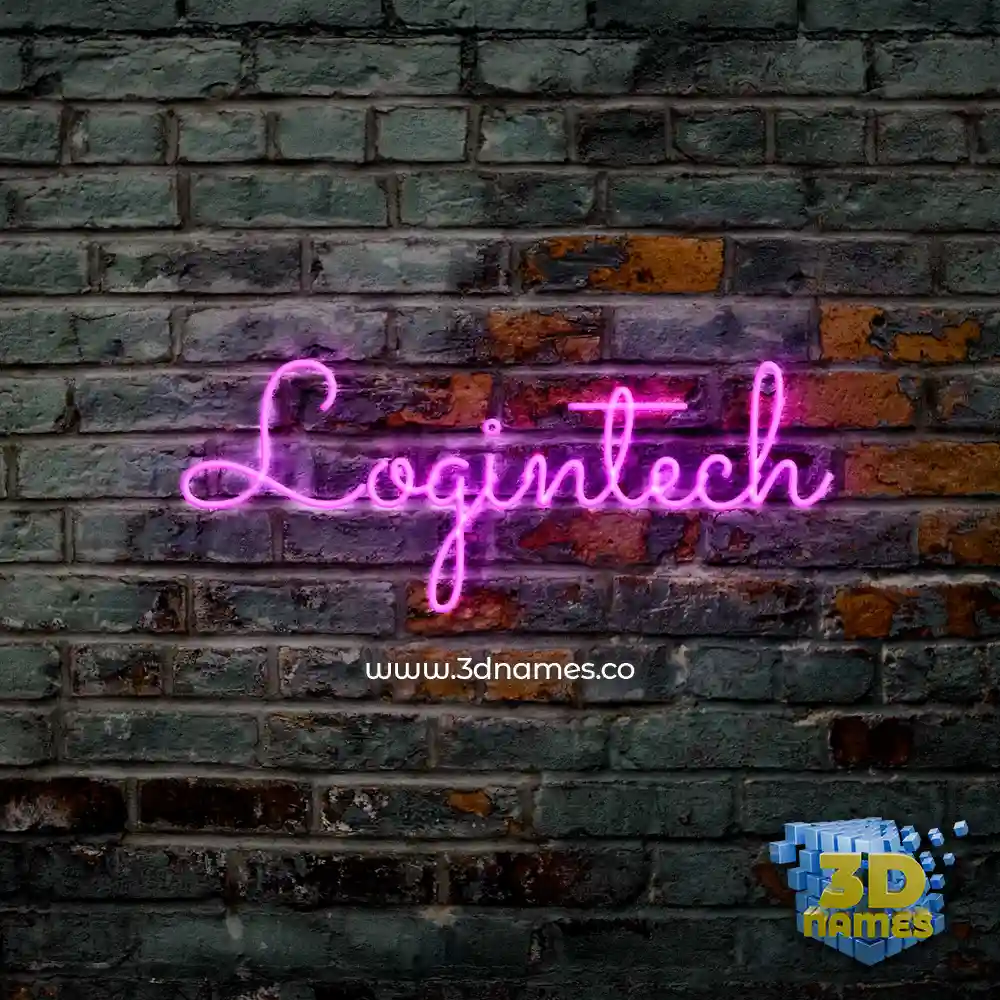 logintech in Pink Neon style - 3D name wallpaper