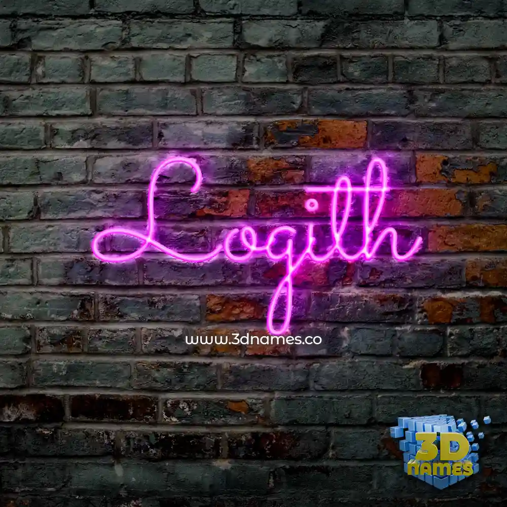 logith in Pink Neon style - 3D name wallpaper