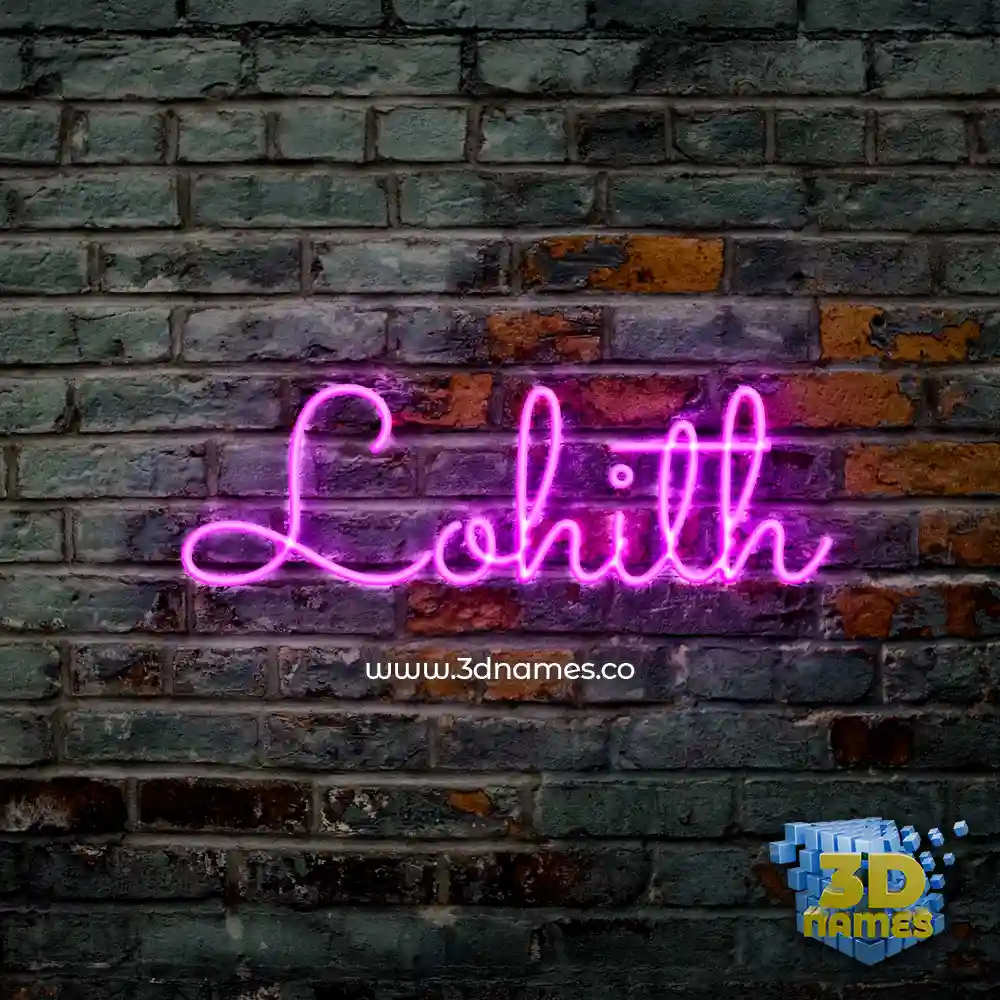 lohith in Pink Neon style - 3D name wallpaper