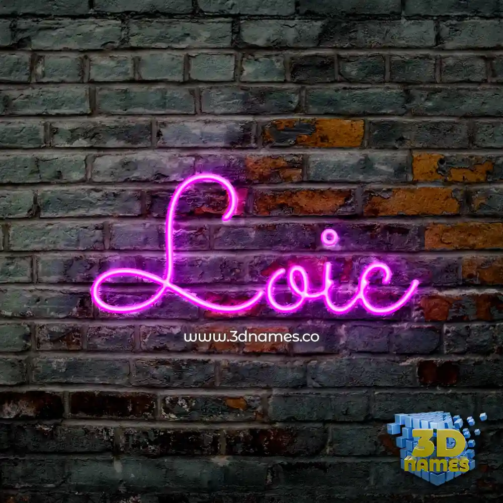 loic in Pink Neon style - 3D name wallpaper