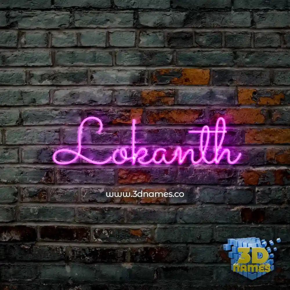 lokanth in Pink Neon style - 3D name wallpaper