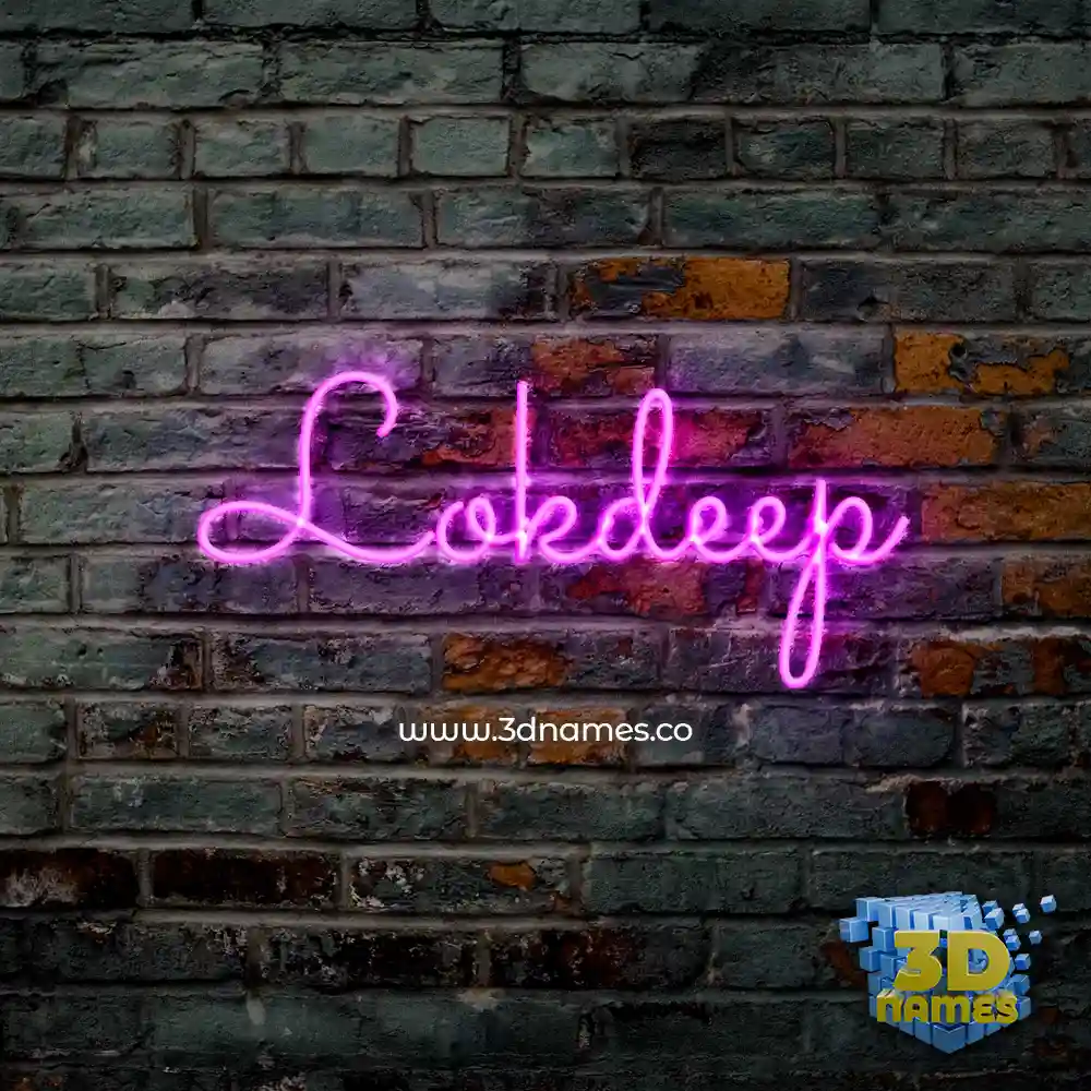 lokdeep in Pink Neon style - 3D name wallpaper