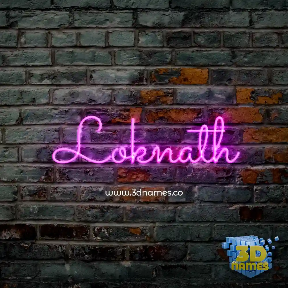 loknath in Pink Neon style - 3D name wallpaper