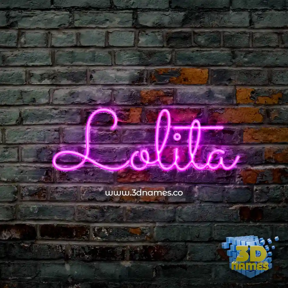 lolita in Pink Neon style - 3D name wallpaper