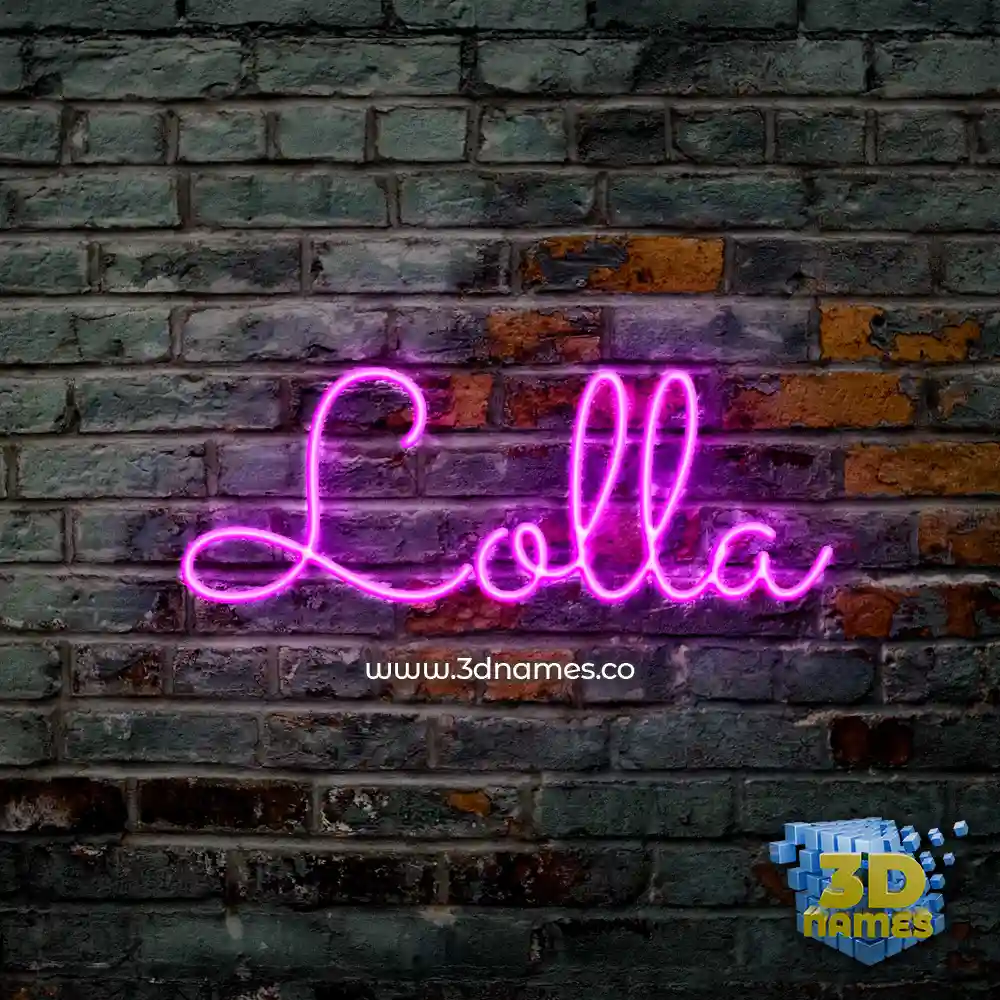 lolla in Pink Neon style - 3D name wallpaper