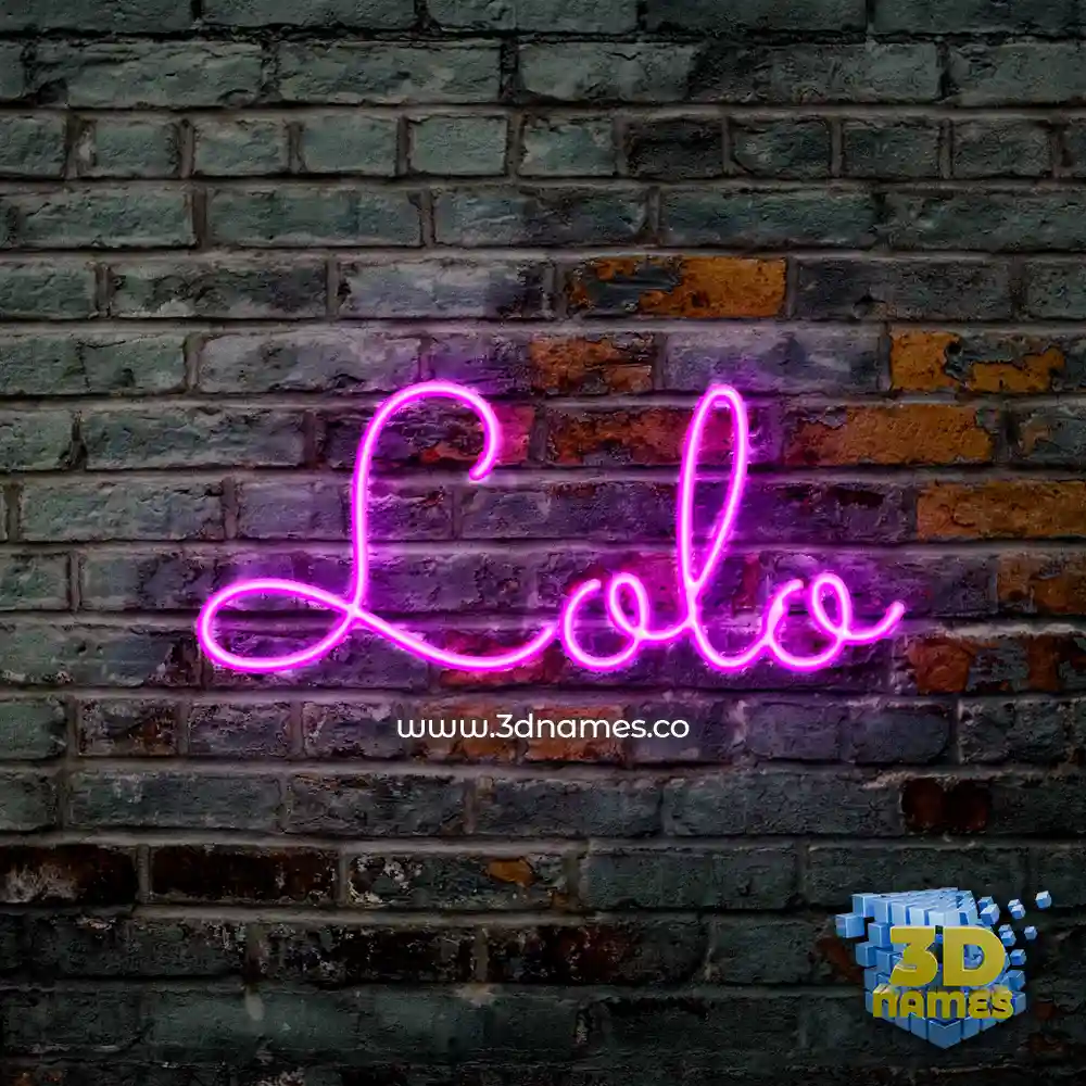 lolo in Pink Neon style - 3D name wallpaper