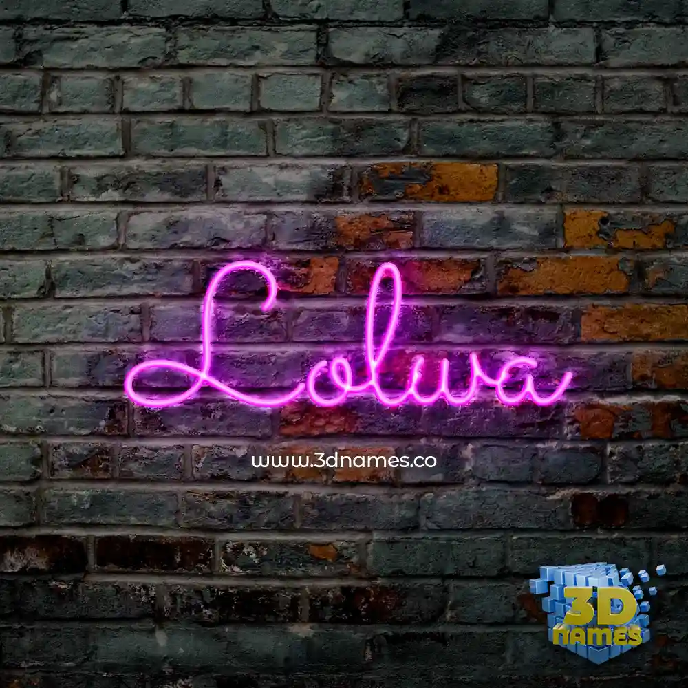 lolwa in Pink Neon style - 3D name wallpaper