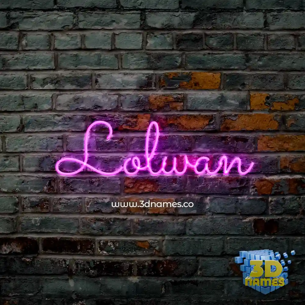 lolwan in Pink Neon style - 3D name wallpaper