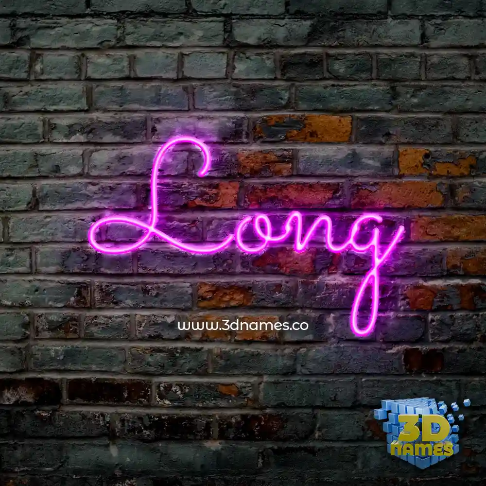 long in Pink Neon style - 3D name wallpaper