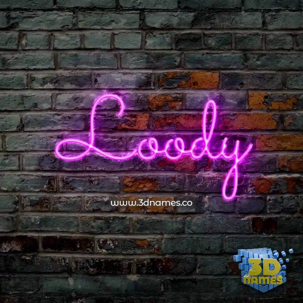 loody in Pink Neon style - 3D name wallpaper