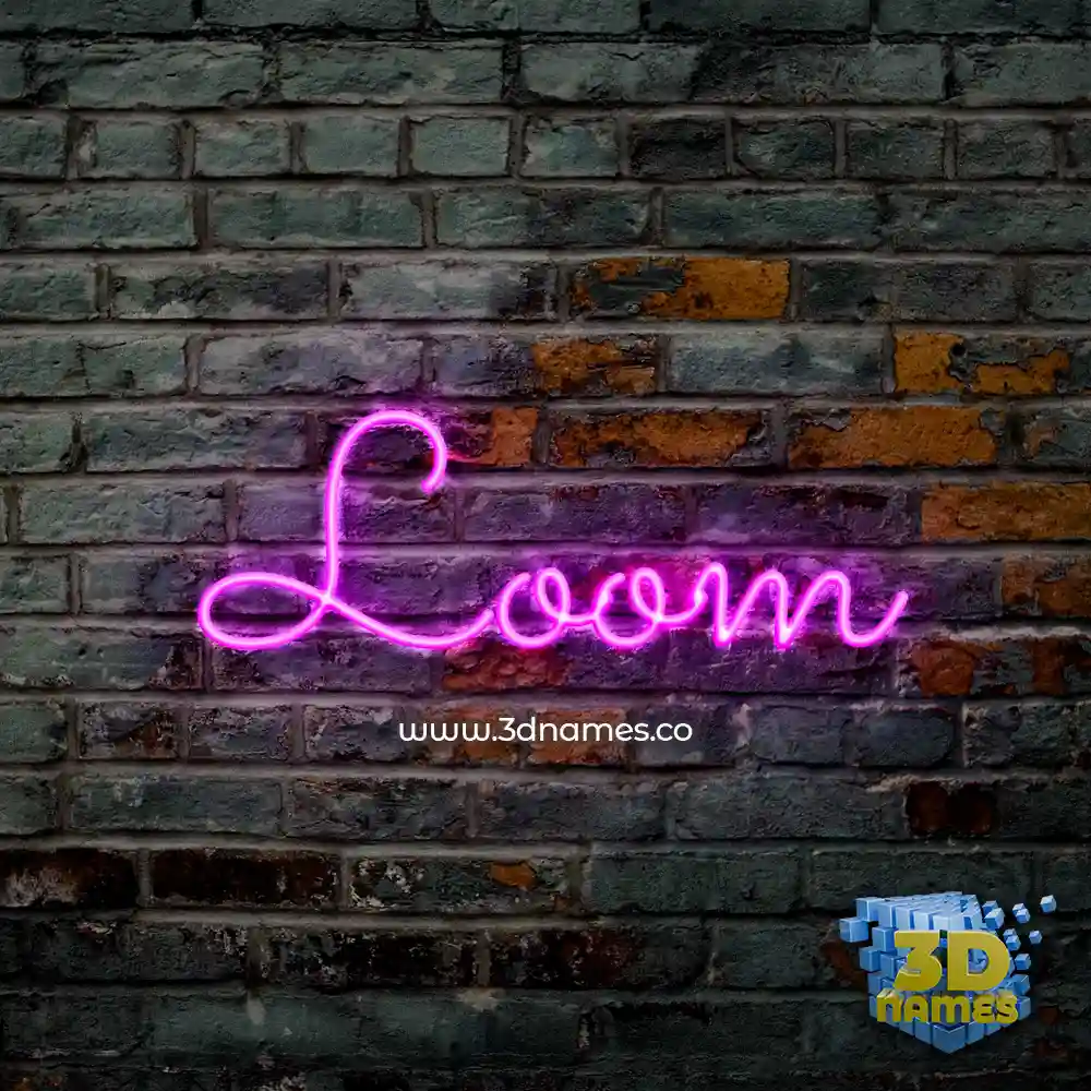 loom in Pink Neon style - 3D name wallpaper