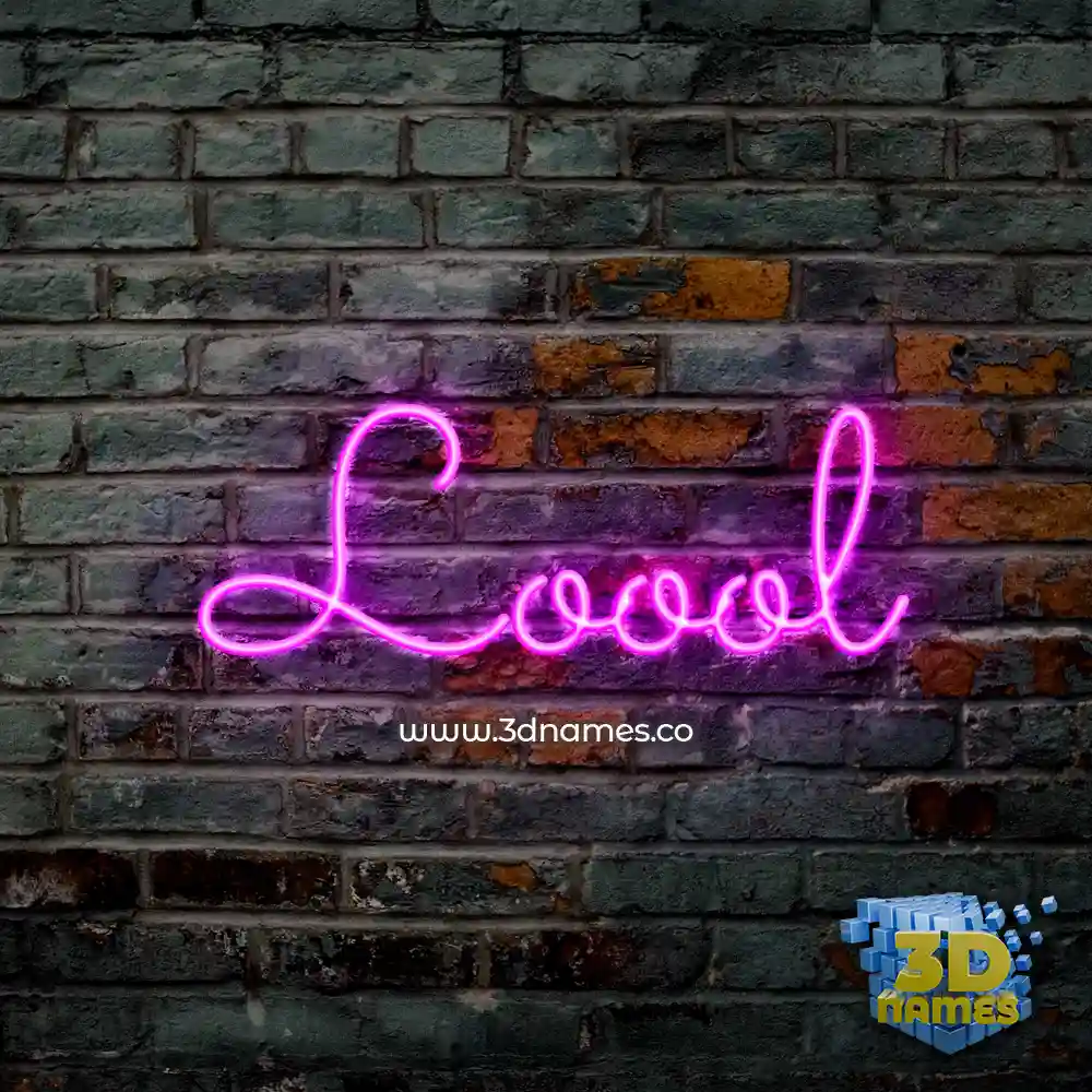loool in Pink Neon style - 3D name wallpaper