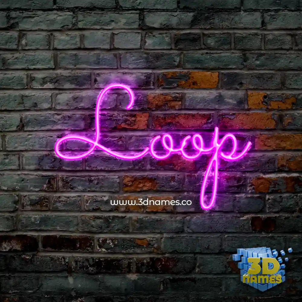 loop in Pink Neon style - 3D name wallpaper