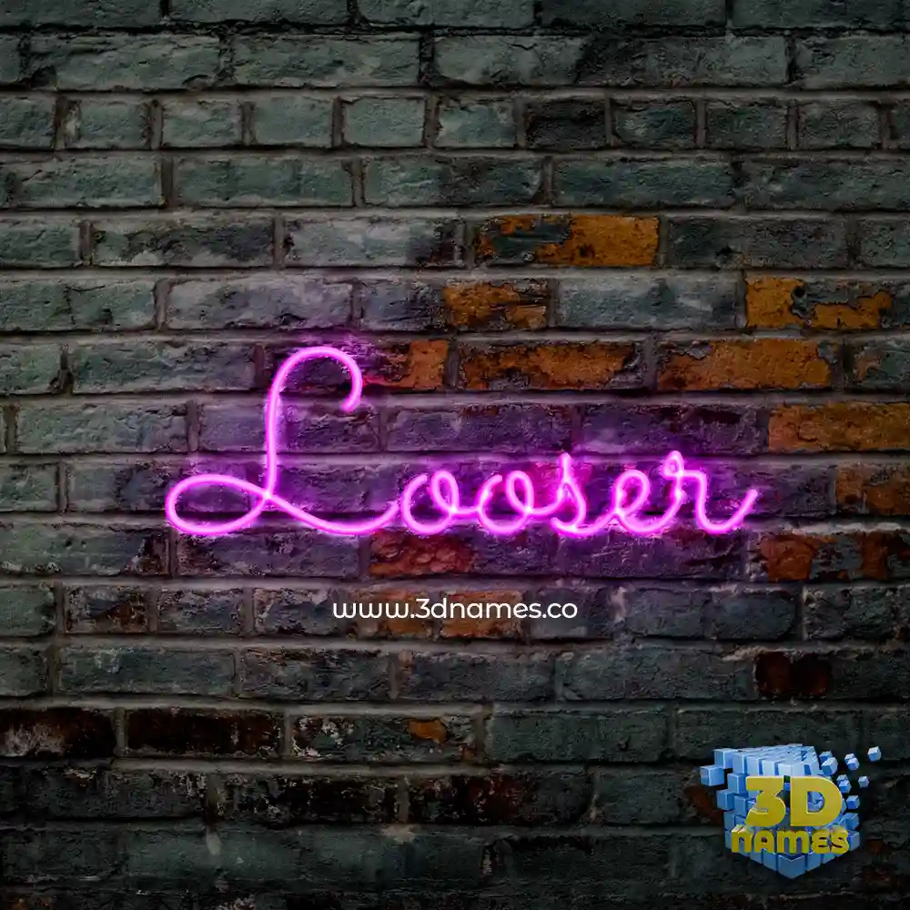 looser in Pink Neon style - 3D name wallpaper