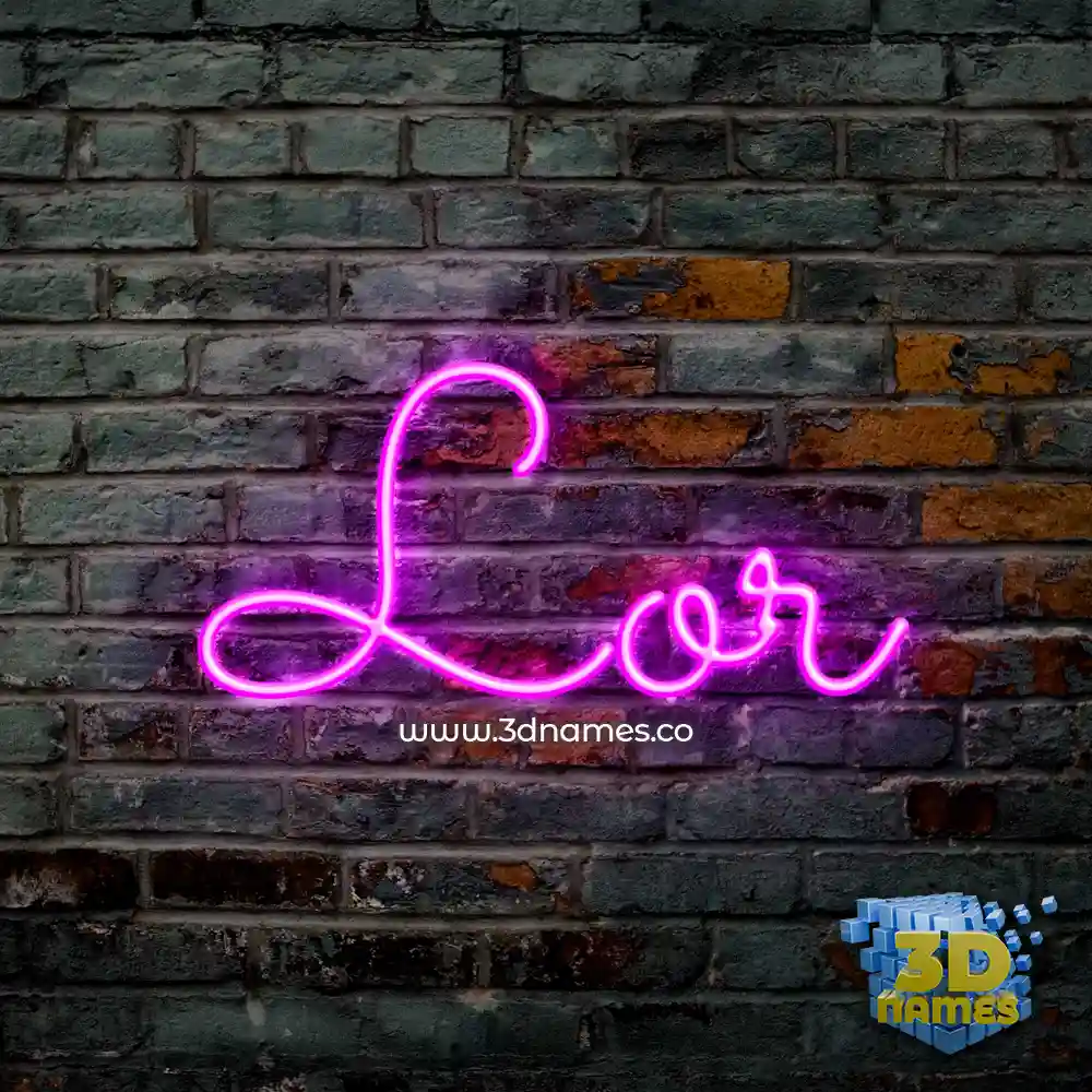 lor in Pink Neon style - 3D name wallpaper
