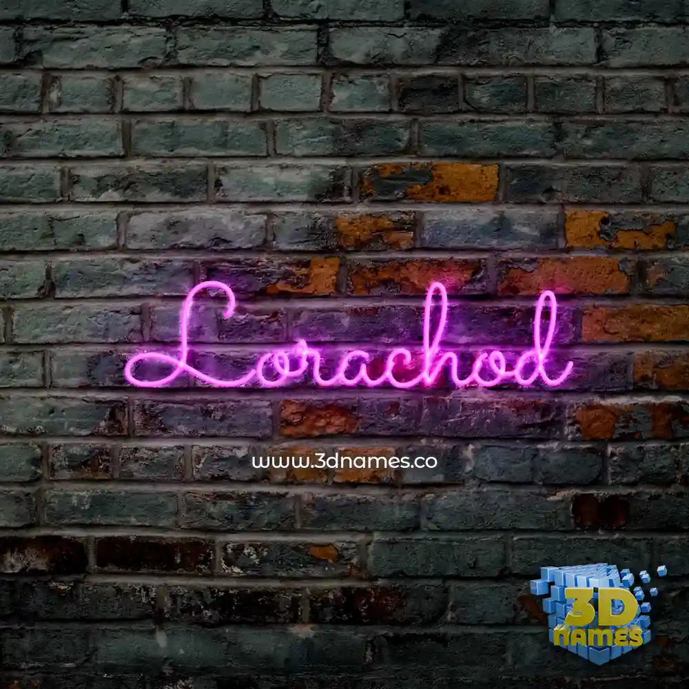 lorachod in Pink Neon style - 3D name wallpaper