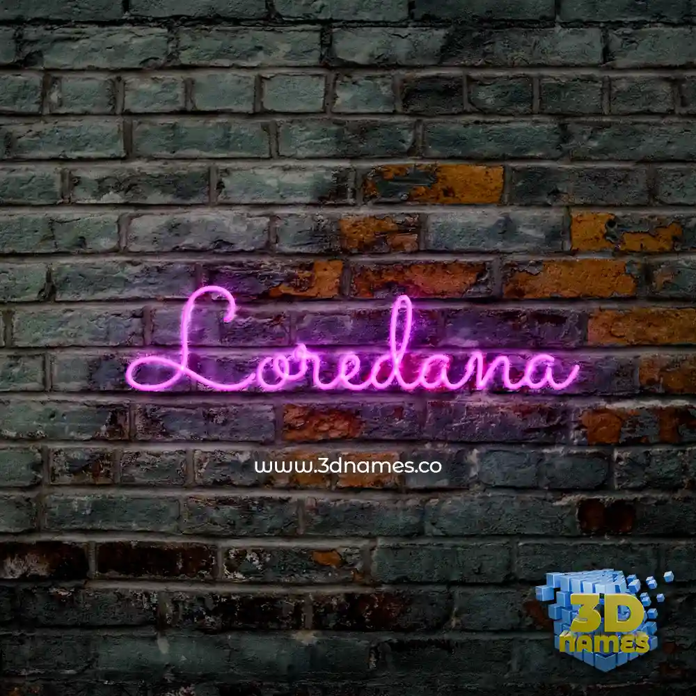 loredana in Pink Neon style - 3D name wallpaper