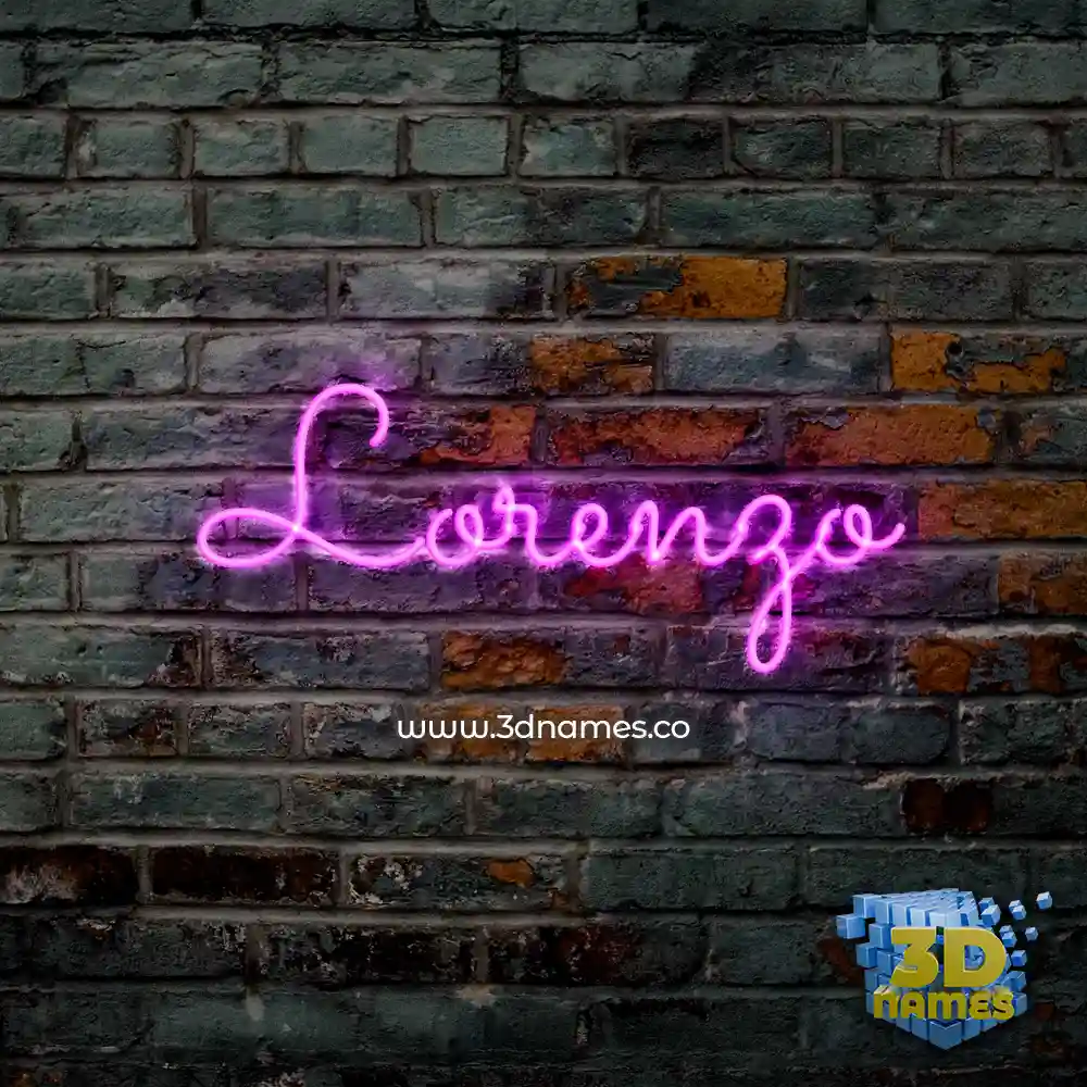 lorenzo in Pink Neon style - 3D name wallpaper