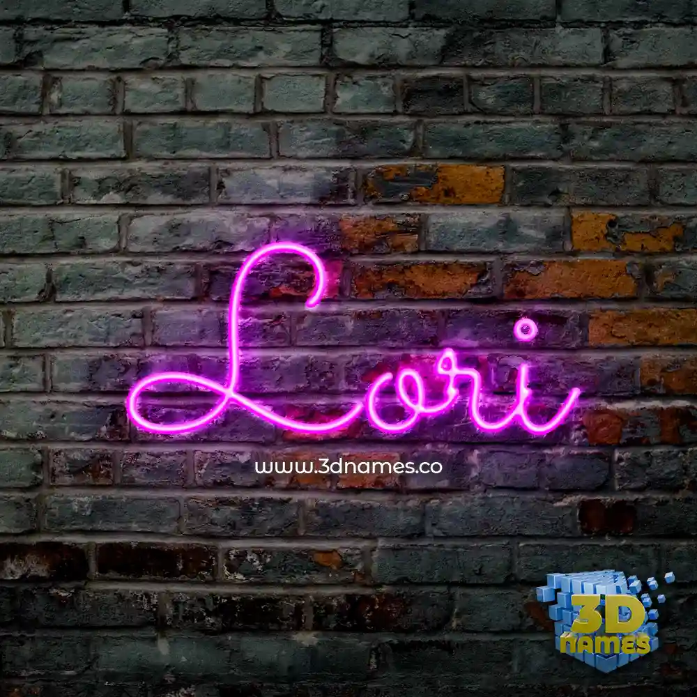 lori in Pink Neon style - 3D name wallpaper