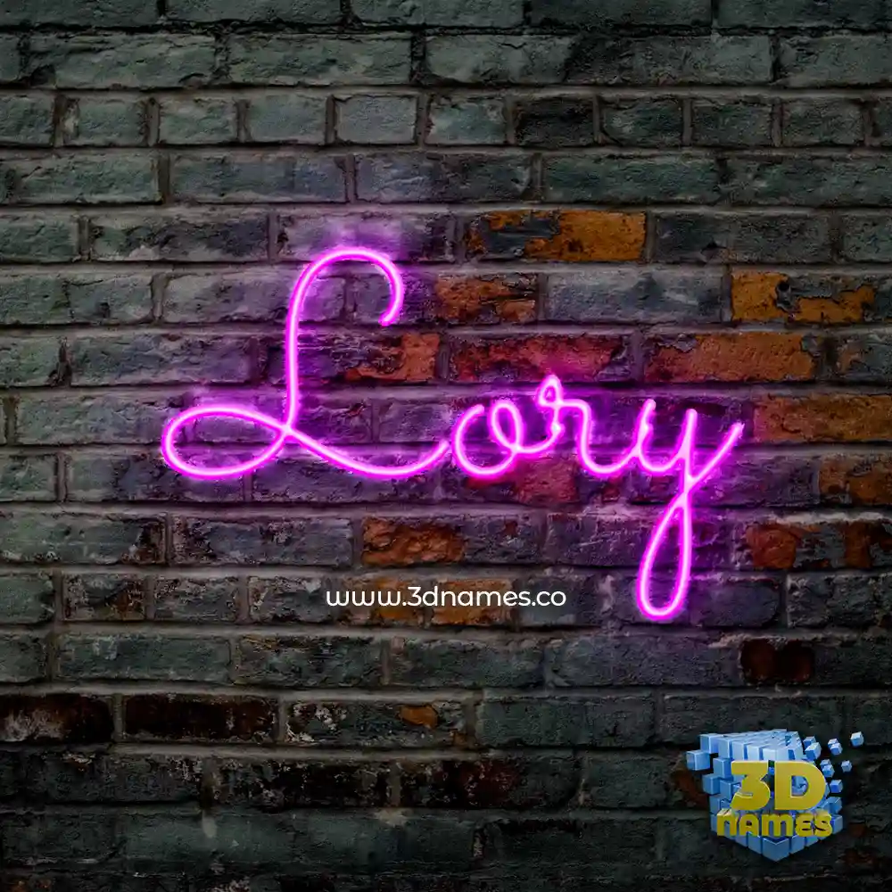 lory in Pink Neon style - 3D name wallpaper