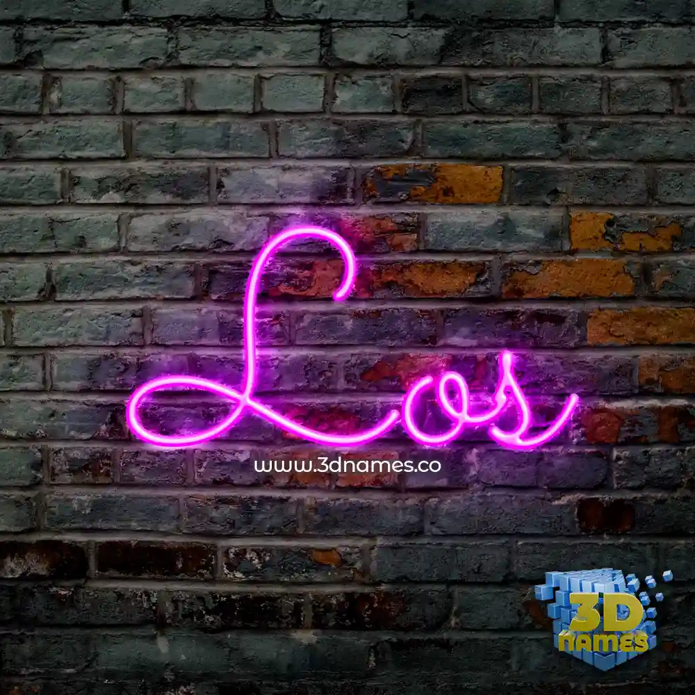 los in Pink Neon style - 3D name wallpaper