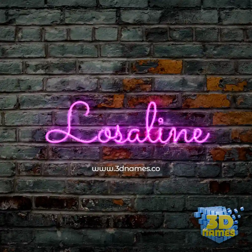 losaline in Pink Neon style - 3D name wallpaper