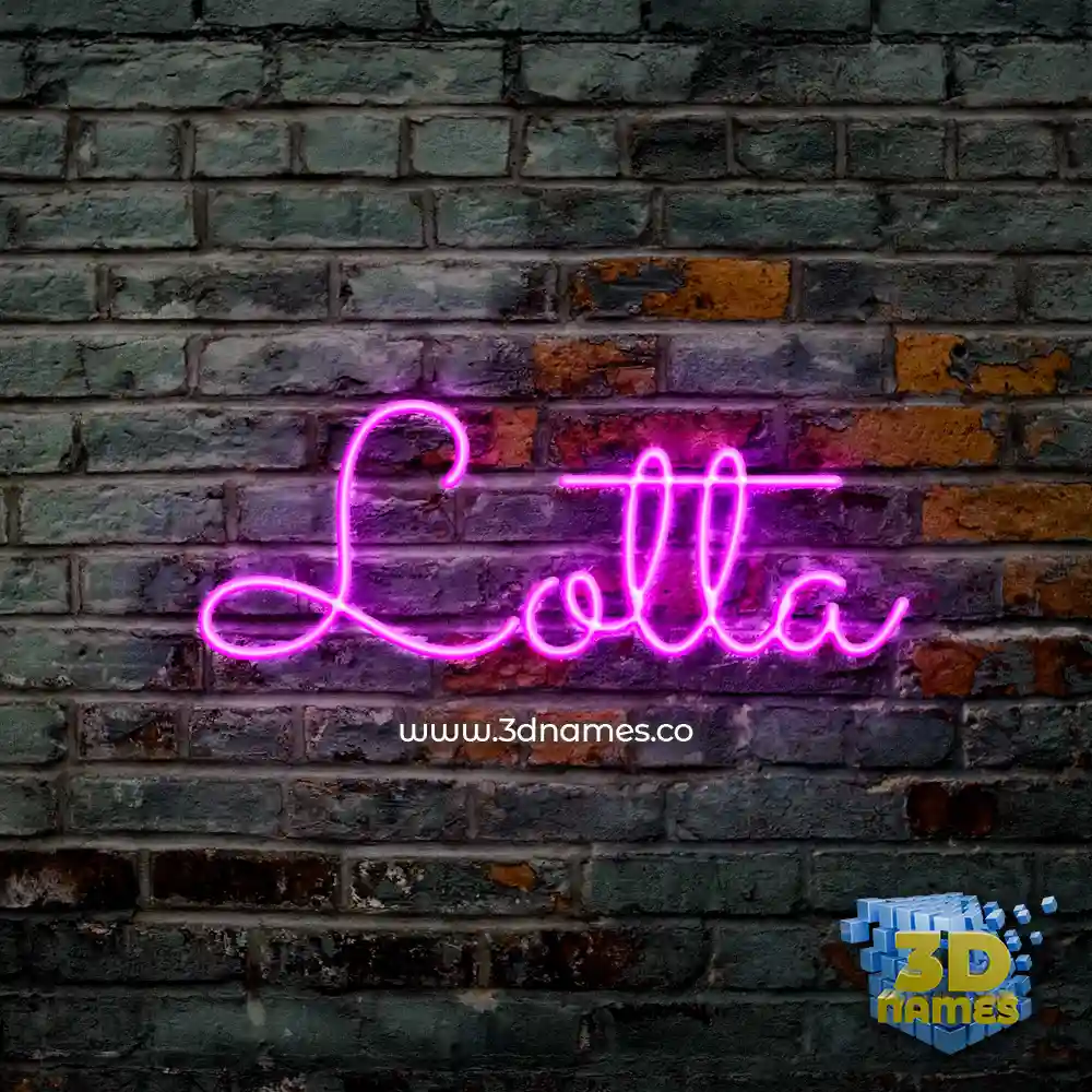 lotta in Pink Neon style - 3D name wallpaper