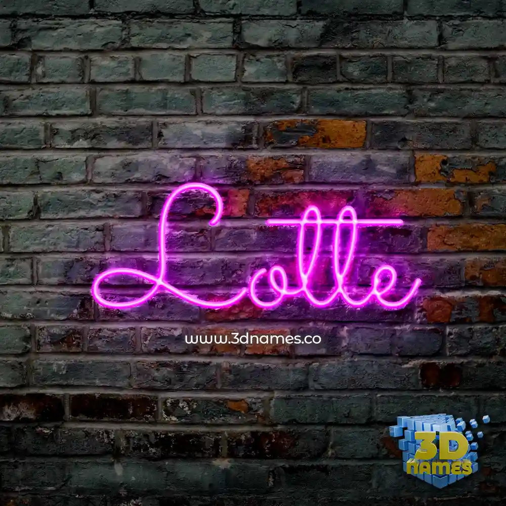 lotte in Pink Neon style - 3D name wallpaper