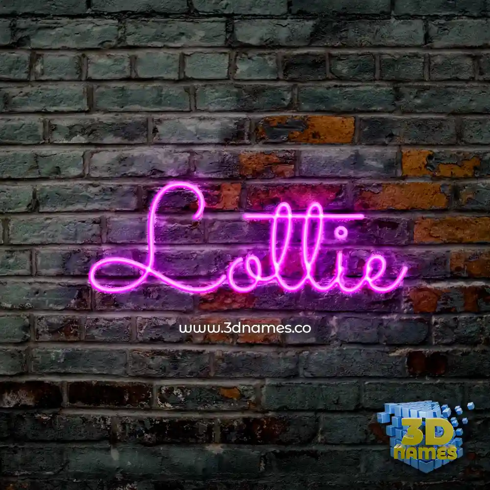 lottie in Pink Neon style - 3D name wallpaper