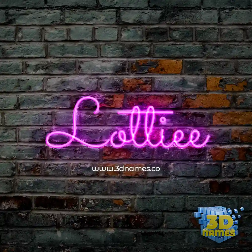 lottiee in Pink Neon style - 3D name wallpaper