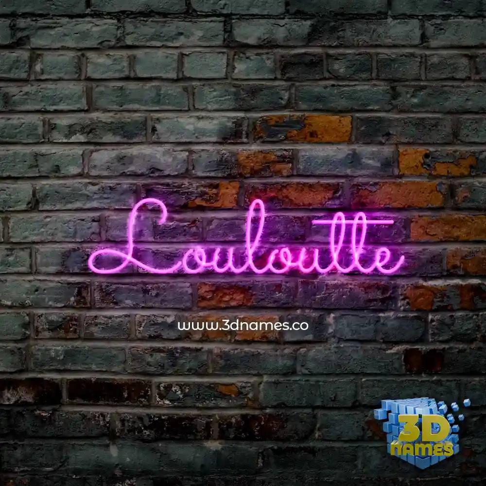 louloutte in Pink Neon style - 3D name wallpaper