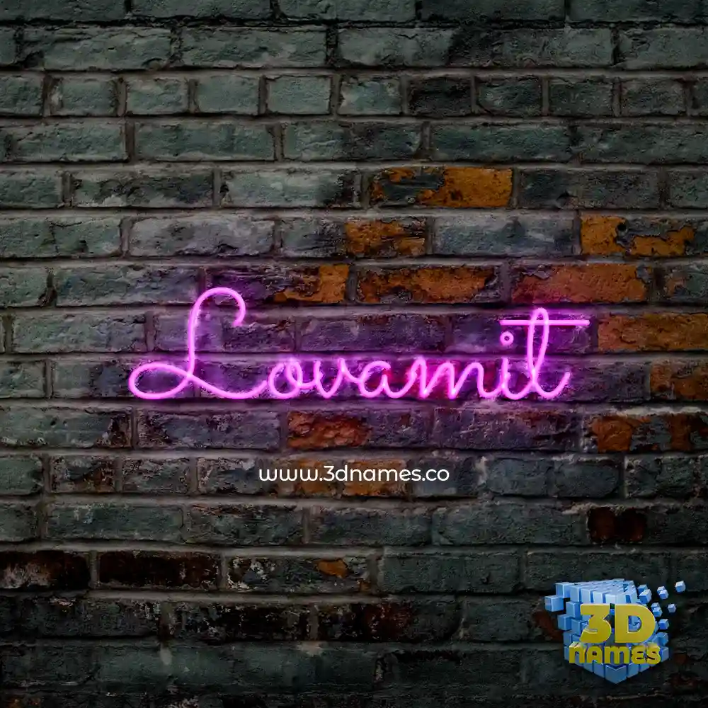 lovamit in Pink Neon style - 3D name wallpaper
