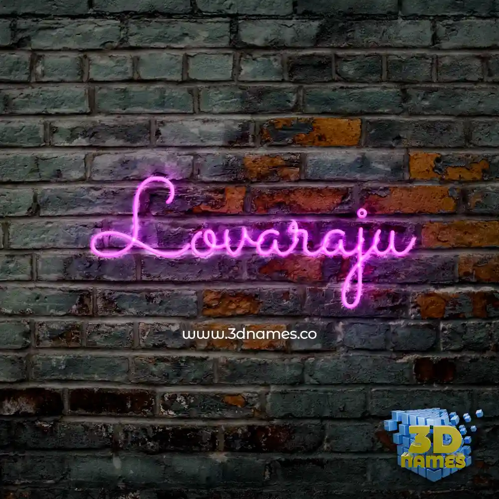lovaraju in Pink Neon style - 3D name wallpaper