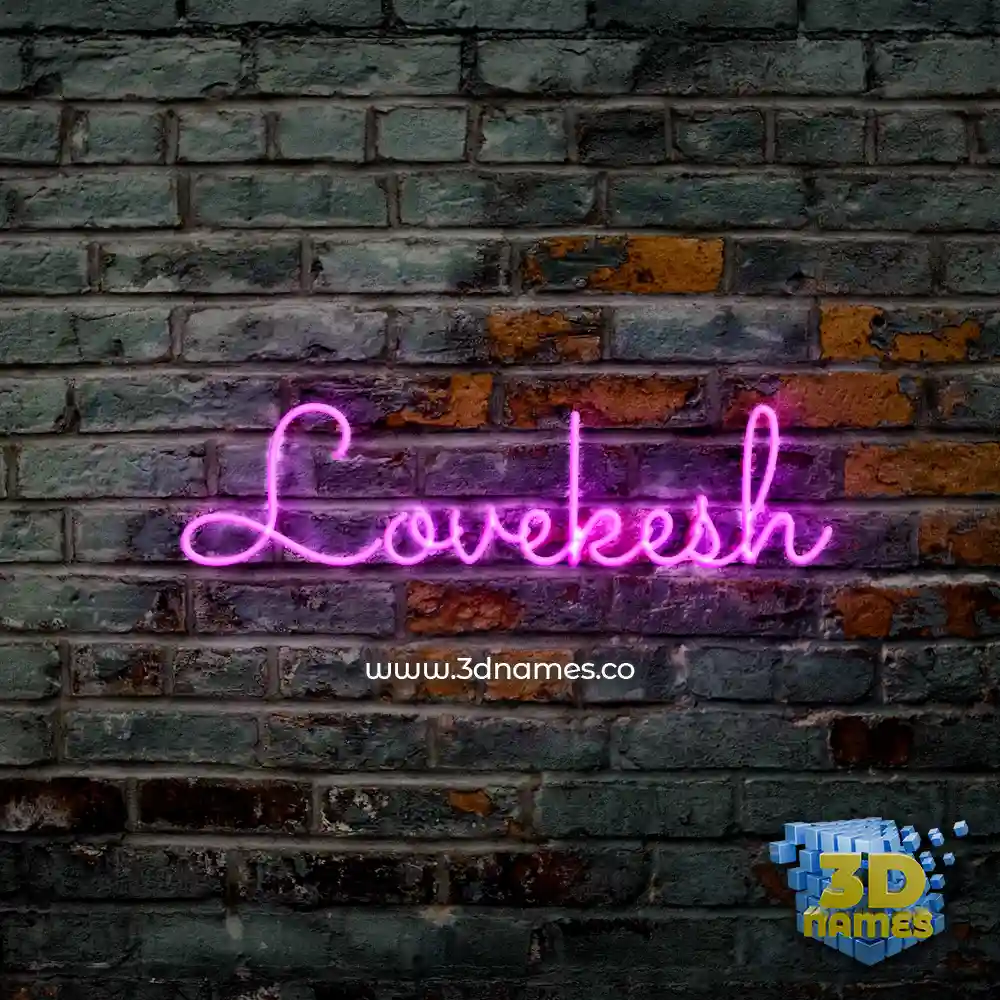 lovekesh in Pink Neon style - 3D name wallpaper