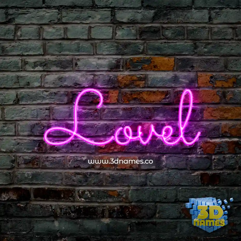 lovel in Pink Neon style - 3D name wallpaper