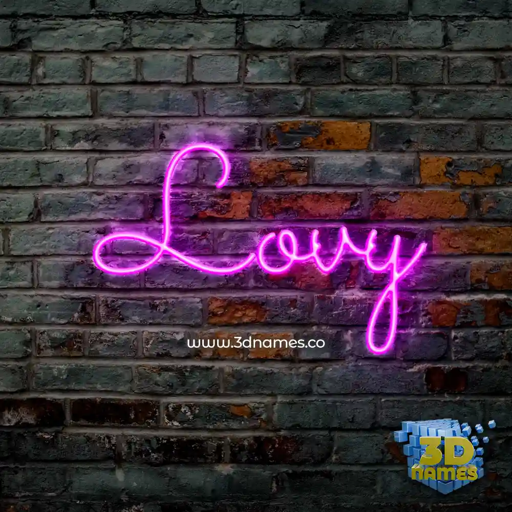 lovy in Pink Neon style - 3D name wallpaper