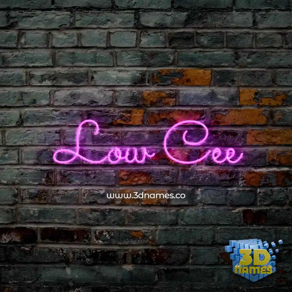 low cee in Pink Neon style - 3D name wallpaper
