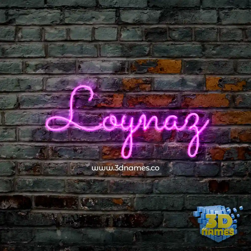 loynaz in Pink Neon style - 3D name wallpaper