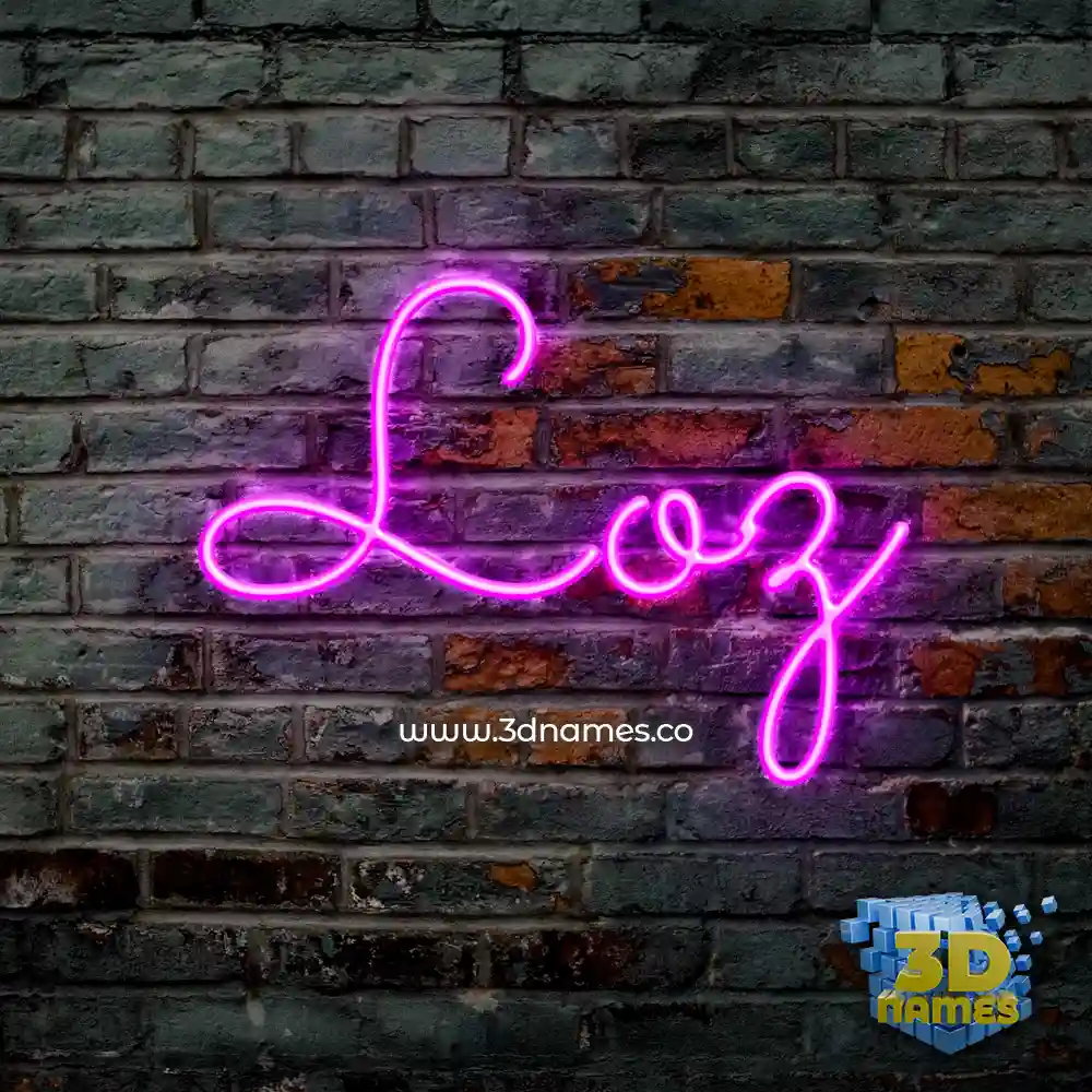loz in Pink Neon style - 3D name wallpaper