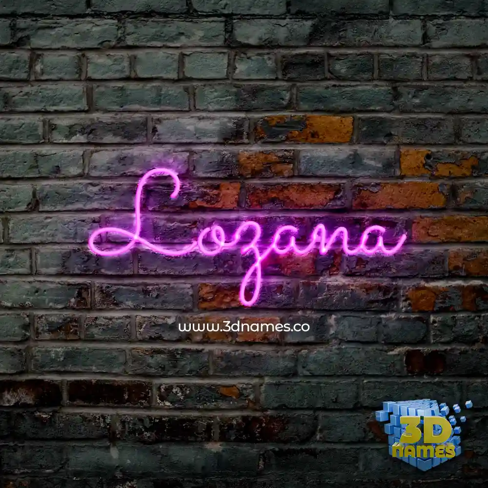 lozana in Pink Neon style - 3D name wallpaper